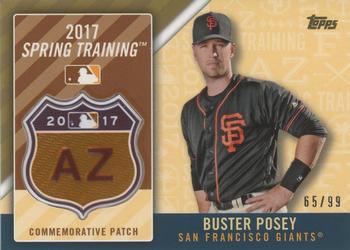 2017 Topps - MLB Spring Training Manufactured Logo Patch Relics Gold #MLBST-BP Buster Posey Front