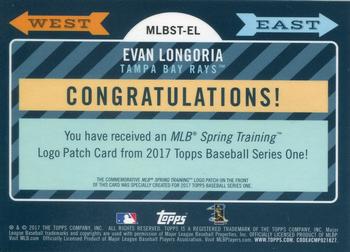 2017 Topps - MLB Spring Training Manufactured Logo Patch Relics Gold #MLBST-EL Evan Longoria Back