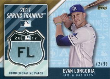 2017 Topps - MLB Spring Training Manufactured Logo Patch Relics Gold #MLBST-EL Evan Longoria Front