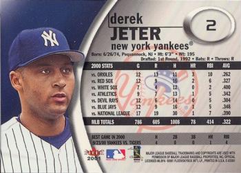 2001 Fleer E-X #2 Derek Jeter Back