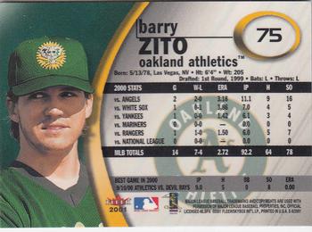 2001 Fleer E-X #75 Barry Zito Back