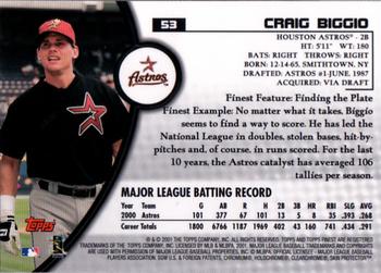 2001 Finest #53 Craig Biggio Back