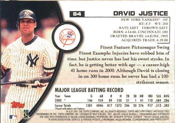 2001 Finest #84 David Justice Back