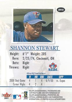 2001 Fleer Authority #85 Shannon Stewart Back