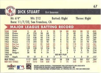 2001 Fleer Boston Red Sox 100th Anniversary #67 Dick Stuart Back