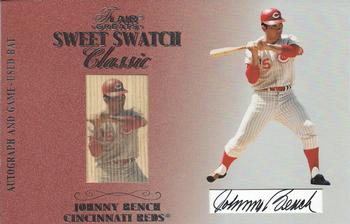 2003 Flair Greats - Sweet Swatch Classic Bat Image Autographs #NNO Johnny Bench Front