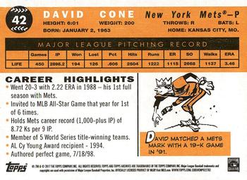 2017 Topps Archives #42 David Cone Back