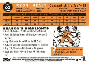 2017 Topps Archives #63 Ryon Healy Back