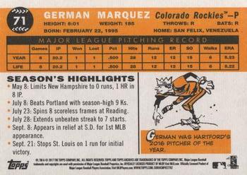 2017 Topps Archives #71 German Marquez Back