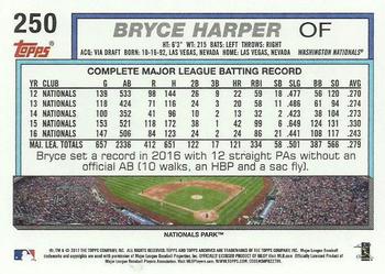 2017 Topps Archives #250 Bryce Harper Back