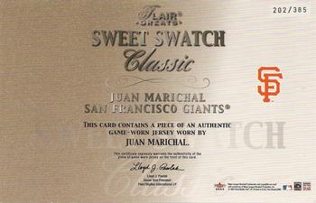 2003 Flair Greats - Sweet Swatch Classic Jersey #NNO Juan Marichal Back