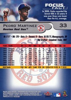 2001 Fleer Focus #33 Pedro Martinez Back