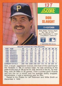 1990 Score Rookie & Traded #13T Don Slaught Back