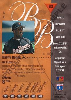 1994 Studio - Promos #83 Barry Bonds Back