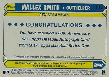 2017 Topps - 1987 Topps Baseball 30th Anniversary Autographs Ash Wood #1987A-MSM Mallex Smith Back