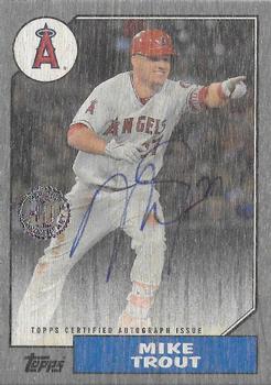 2017 Topps - 1987 Topps Baseball 30th Anniversary Autographs Ash Wood #1987A-MT Mike Trout Front