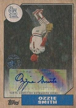 2017 Topps - 1987 Topps Baseball 30th Anniversary Autographs Ash Wood #1987A-OS Ozzie Smith Front