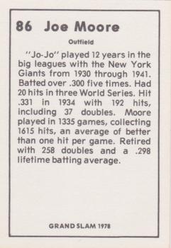1978 Grand Slam #86 Joe Moore Back