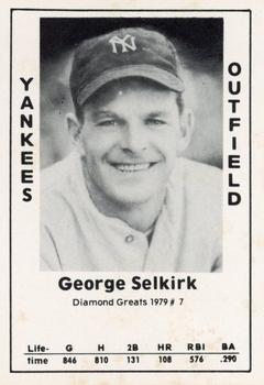 1979 TCMA Diamond Greats #7 George Selkirk Front