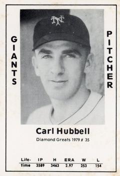 1979 TCMA Diamond Greats #35 Carl Hubbell Front