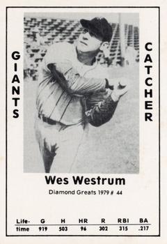 1979 TCMA Diamond Greats #44 Wes Westrum Front