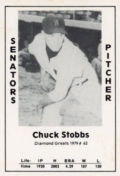 1979 TCMA Diamond Greats #62 Chuck Stobbs Front