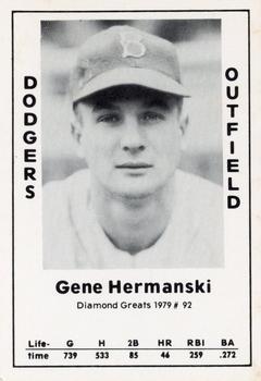 1979 TCMA Diamond Greats #92 Gene Hermanski Front