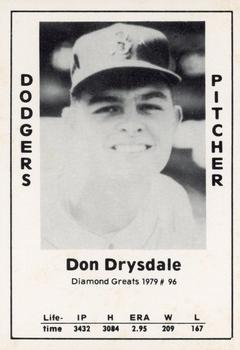 1979 TCMA Diamond Greats #96 Don Drysdale Front