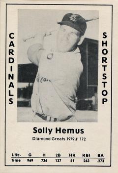1979 TCMA Diamond Greats #172 Solly Hemus Front