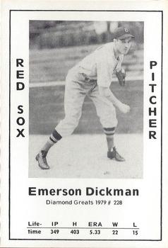 1979 TCMA Diamond Greats #228 Emerson Dickman Front