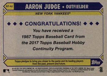2017 Topps - 1987 Topps Baseball 30th Anniversary Chrome Silver Pack (Series One) #87-AJ Aaron Judge Back