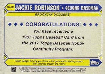 2017 Topps - 1987 Topps Baseball 30th Anniversary Chrome Silver Pack (Series One) #87-JR Jackie Robinson Back