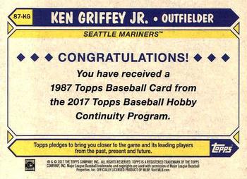 2017 Topps - 1987 Topps Baseball 30th Anniversary Chrome Silver Pack (Series One) #87-KG Ken Griffey Jr. Back