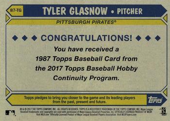 2017 Topps - 1987 Topps Baseball 30th Anniversary Chrome Silver Pack (Series One) #87-TG Tyler Glasnow Back