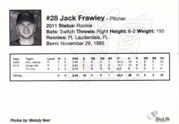 2011 Fargo-Moorhead RedHawks #NNO Jack Frawley Back