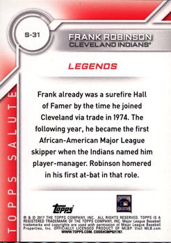 2017 Topps - Salute Red #S-31 Frank Robinson Back