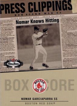 2003 Fleer Box Score - Press Clippings #2 PC Nomar Garciaparra Front