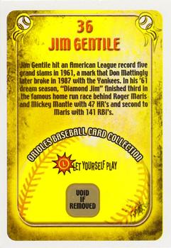 2004 Maryland Lottery Baltimore Orioles #36 Jim Gentile Back