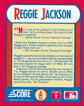 1990 Score 100 Superstars - The MVPs #6 Reggie Jackson Back