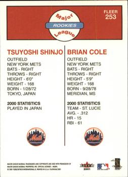2001 Fleer Platinum #253 Tsuyoshi Shinjo / Brian Cole Back
