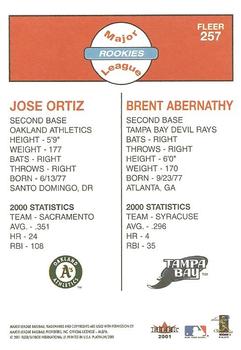 2001 Fleer Platinum #257 Jose Ortiz / Brent Abernathy Back