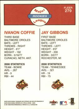 2001 Fleer Platinum #279 Ivanon Coffie / Jay Gibbons Back