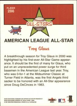 2001 Fleer Platinum #286 Troy Glaus Back