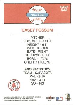 2001 Fleer Platinum #533 Casey Fossum Back