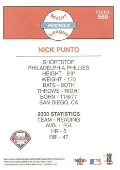 2001 Fleer Platinum #568 Nick Punto Back