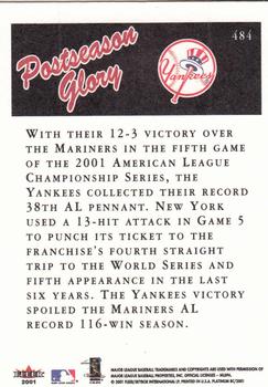 2001 Fleer Platinum #484 New York Yankees Back