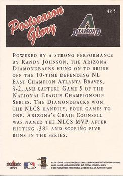 2001 Fleer Platinum #485 Arizona Diamondbacks Back