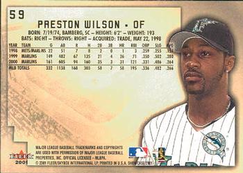 2001 Fleer Showcase #59 Preston Wilson Back