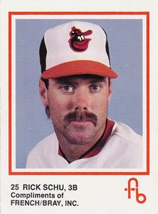 1988 French/Bray Baltimore Orioles #NNO Rick Schu Front