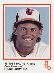 1988 French/Bray Baltimore Orioles #NNO Jose Bautista Front